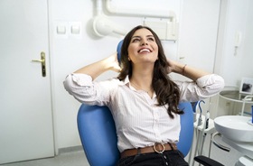 dental patient relaxed thanks to sedation dentistry in Hamden