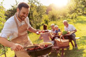 Family gathered at summer barbecue